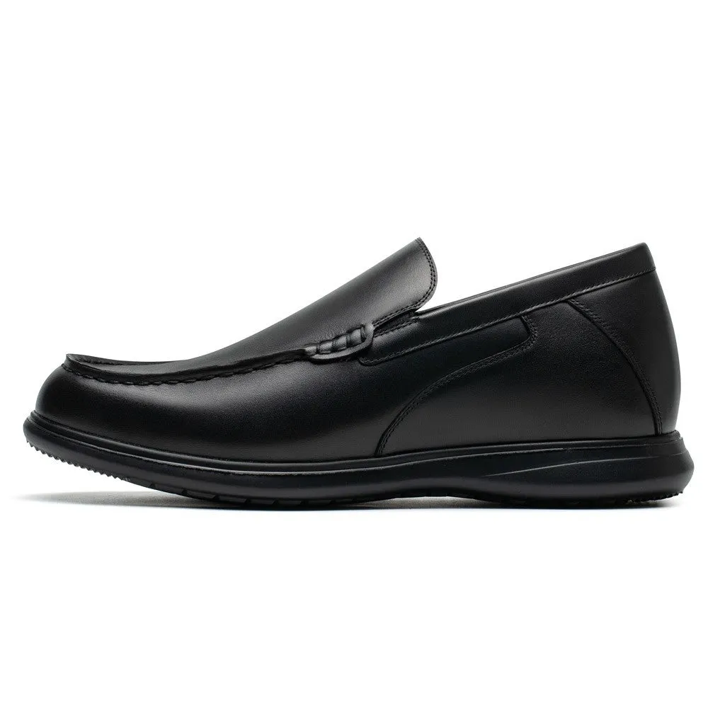 7 CM/2.76 Inches CMR CHAMARIPA Handcrafted Black Premium Calfskin Loafers – 7CM Height Boost