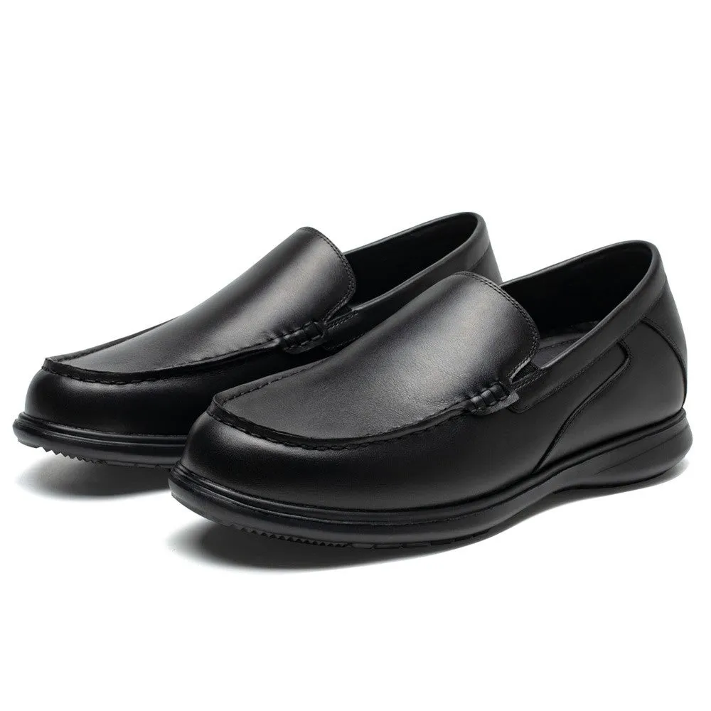 7 CM/2.76 Inches CMR CHAMARIPA Handcrafted Black Premium Calfskin Loafers – 7CM Height Boost