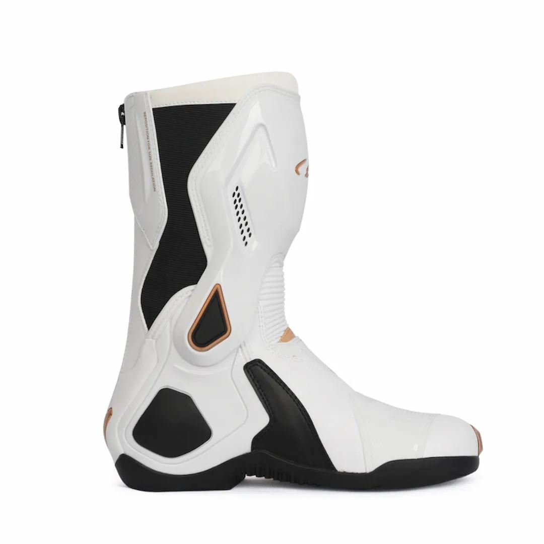 Allgoal Motorcycle Riding Boots White/Gold