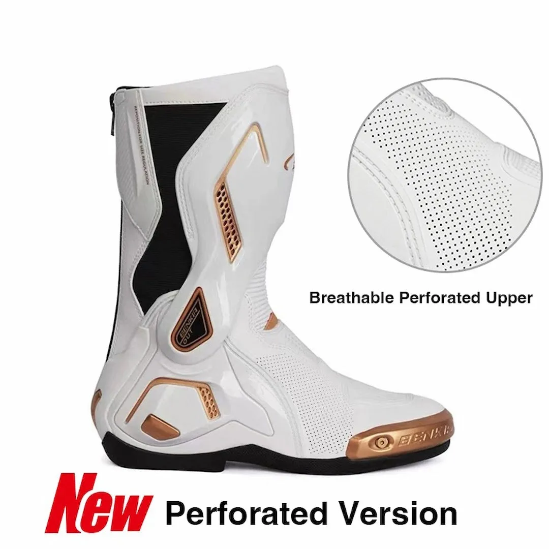 Allgoal Motorcycle Riding Boots White/Gold