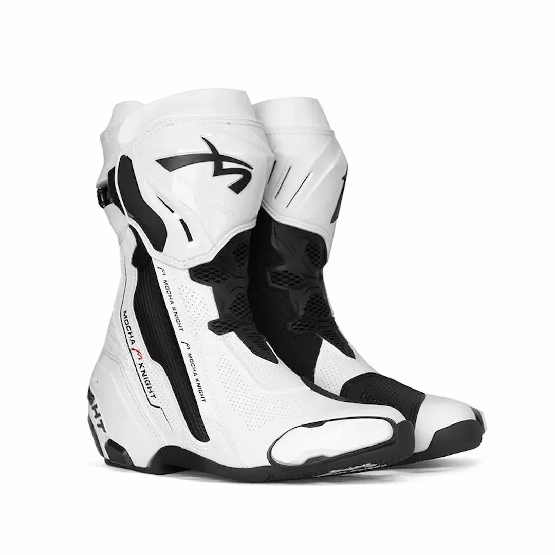 Allgoal White Motorcycle Riding Boots