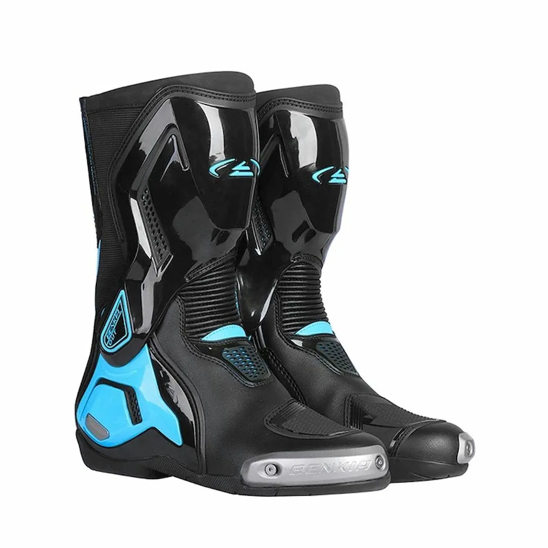 Allgoal Women Black/Blue Motorcycle Boots