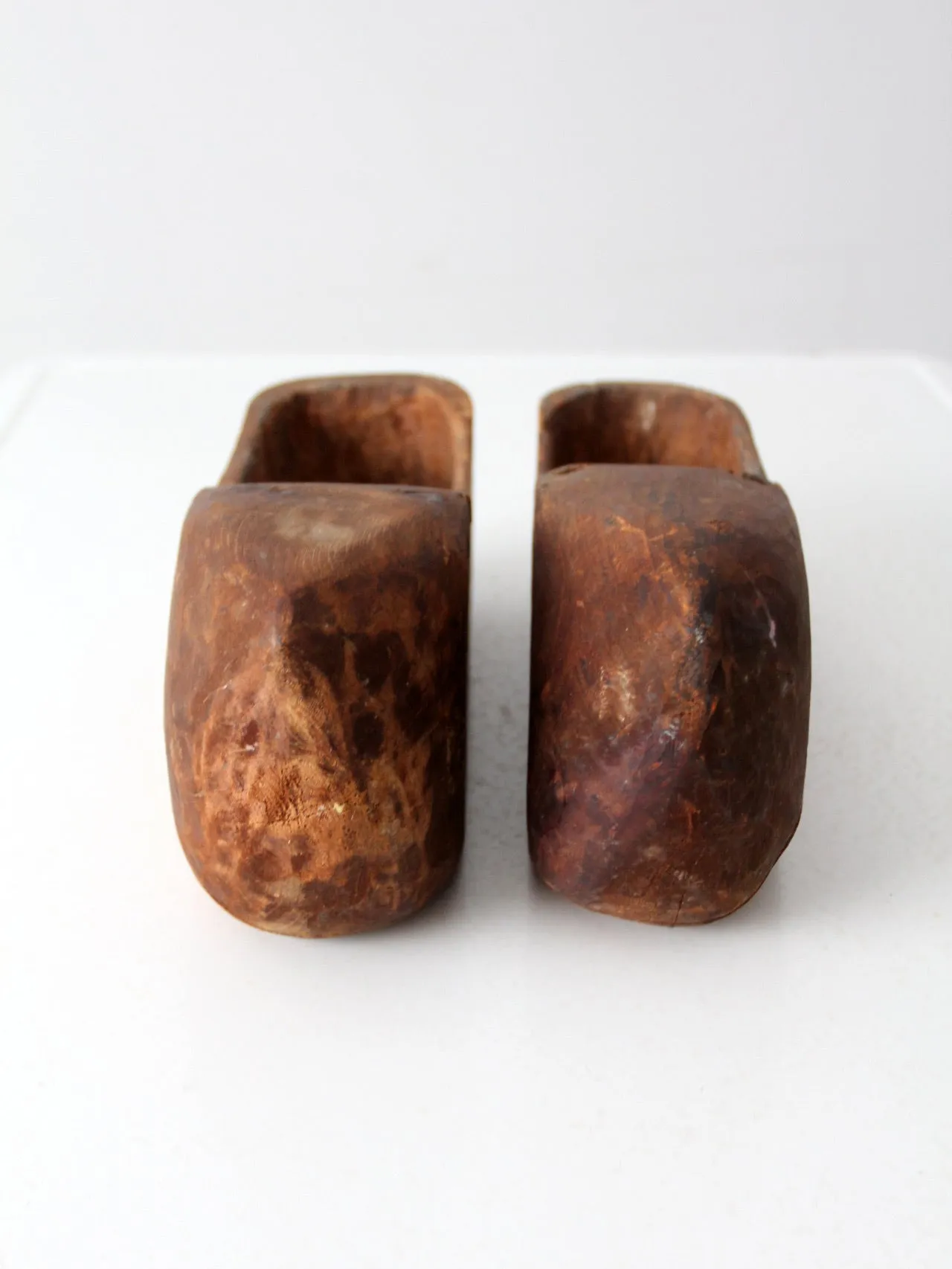 antique primitive wooden clogs