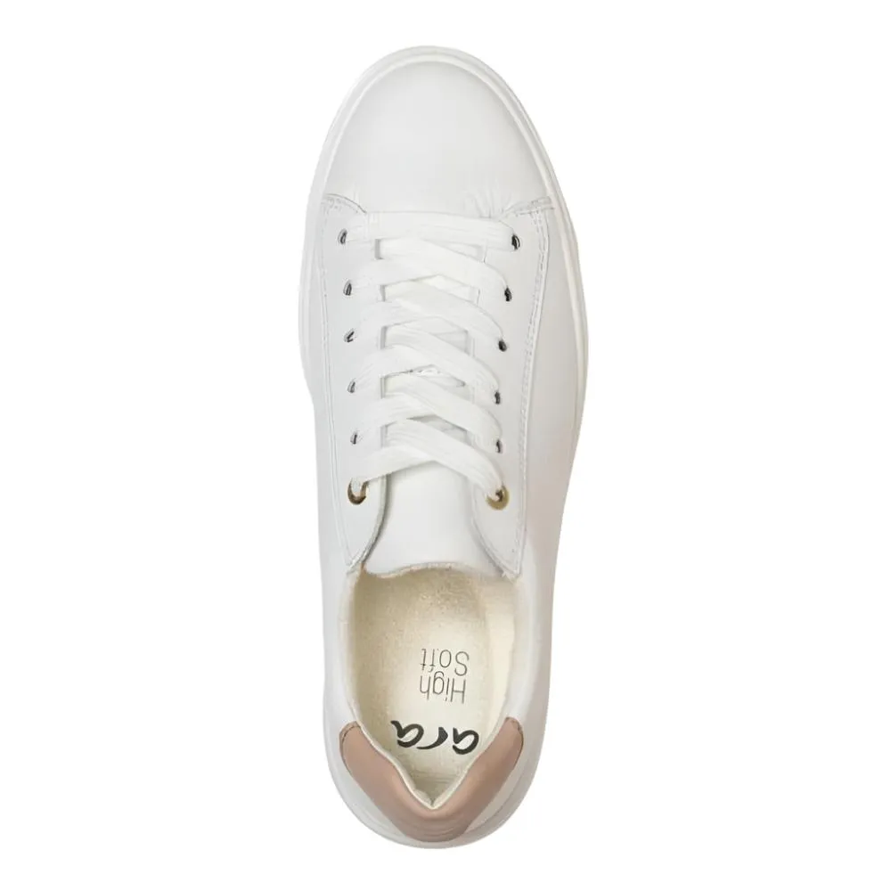 Ara Women's Lace-Up Platform Sneaker White / Sand Calf