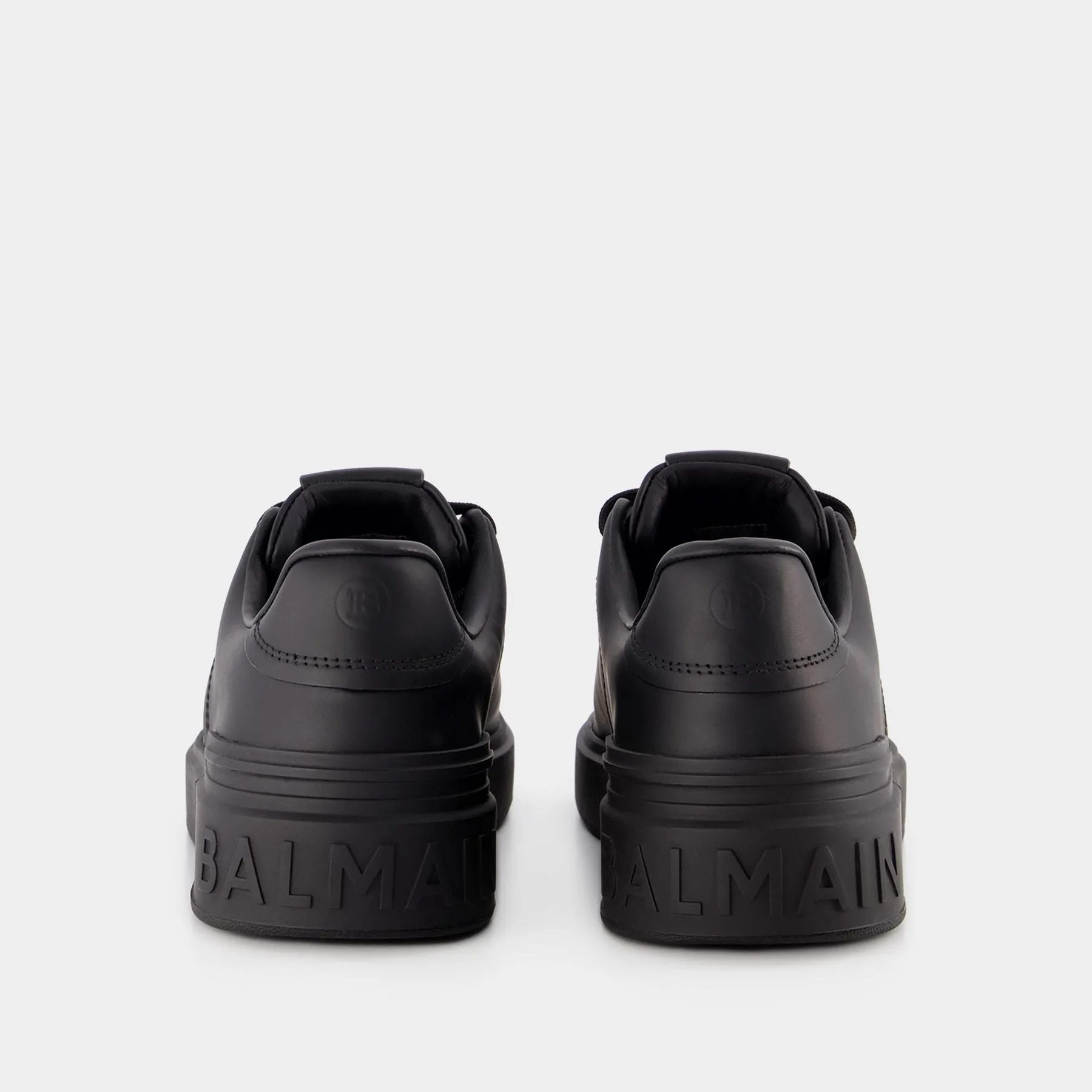 B Court Sneakers - Balmain - Leather - Black