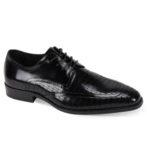 Black Giovanni Men's Lace-Up Fashion design Dress Shoes Style-RANDLOF