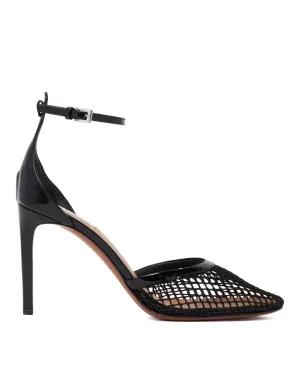 Black Heel Fishnet Pumps