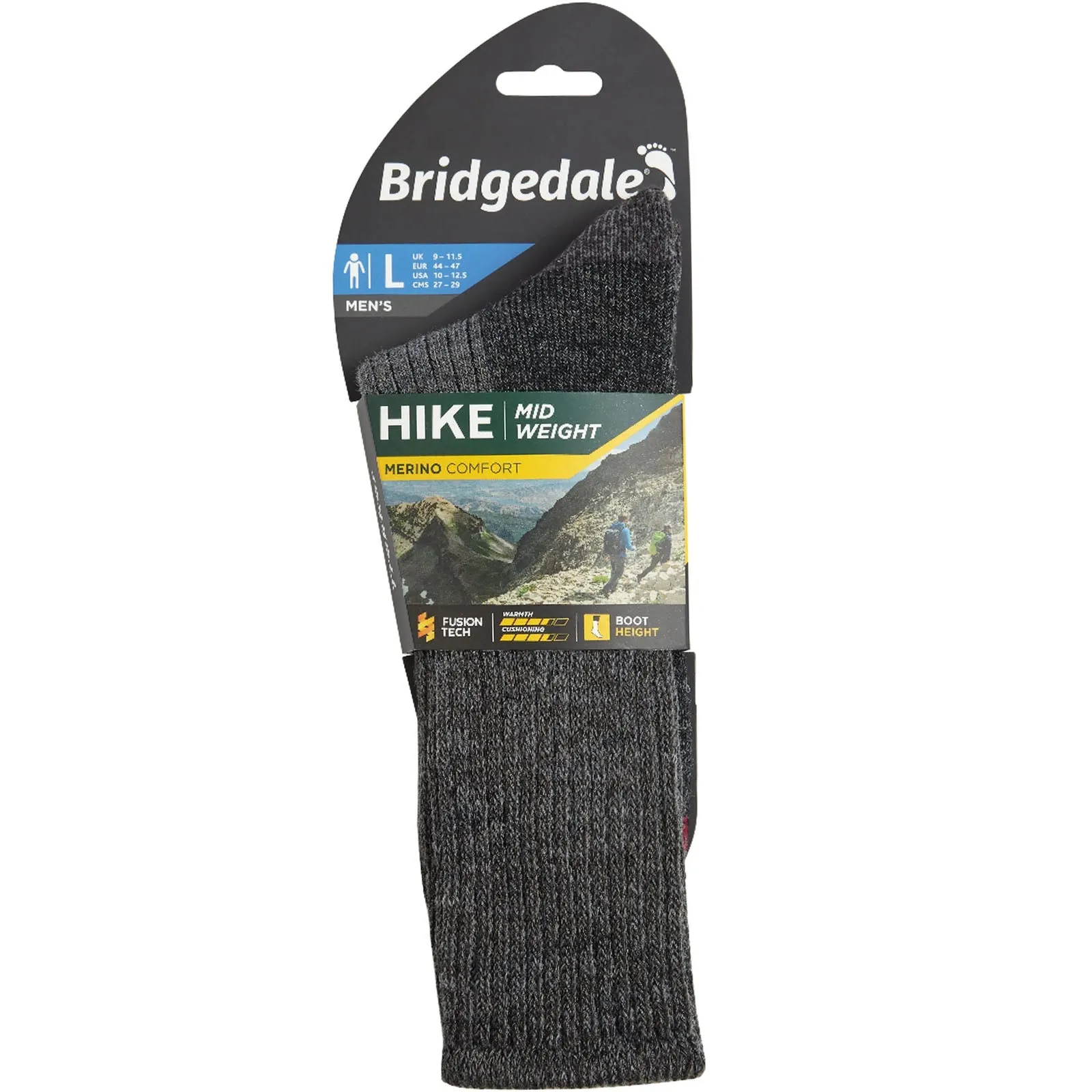 Bridgedale Mens Hike Midweight Merino Comfort Walking Socks