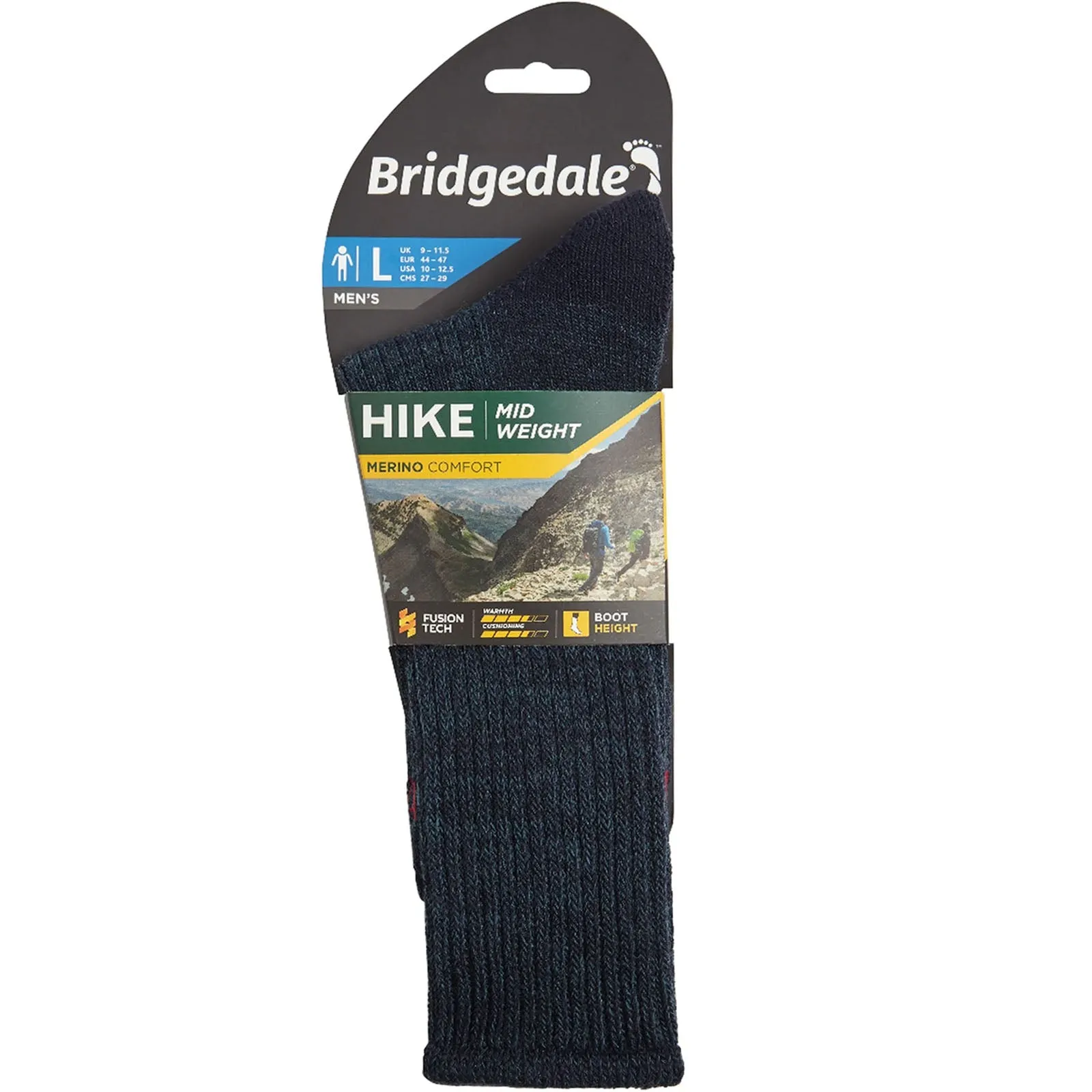 Bridgedale Mens Hike Midweight Merino Comfort Walking Socks