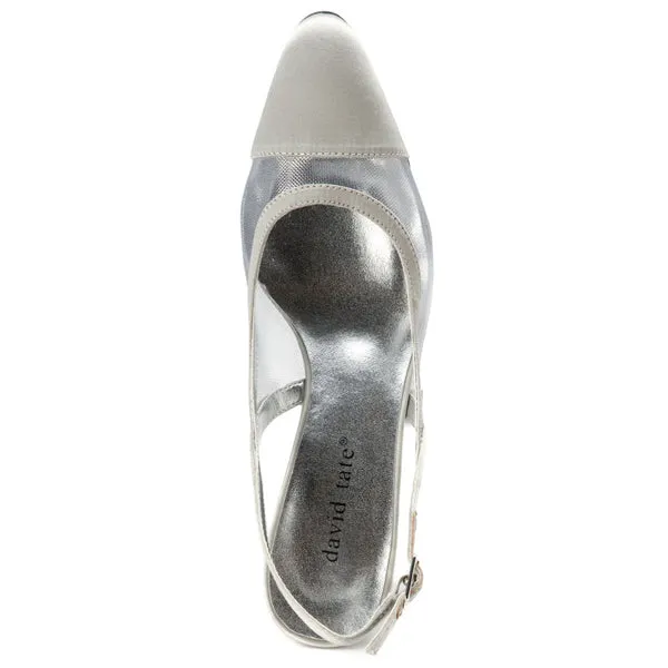 David Tate Vegas Heel Silver Satin (Women's)