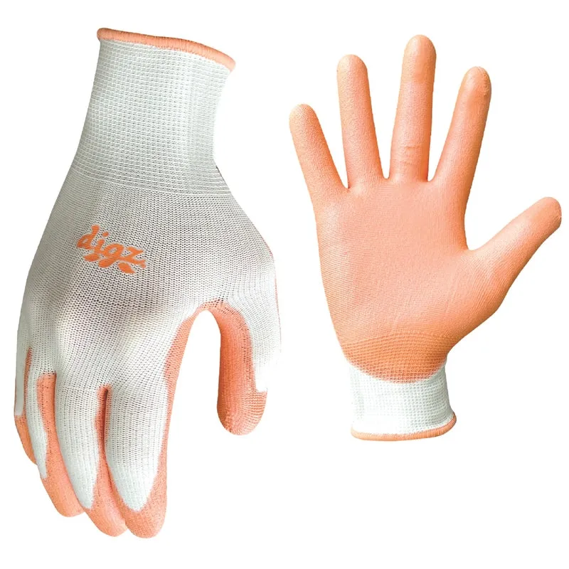 Digz M Polyurethane Coating Stretch Fit Gray/Orange Gardening Gloves