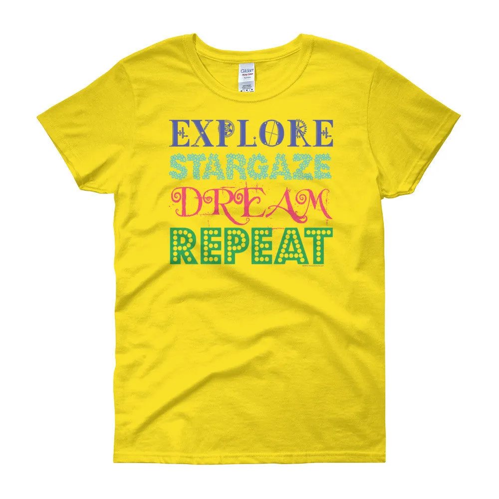 Explore Stargaze Dream Repeat Fitted T-Shirt