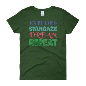 Explore Stargaze Dream Repeat Fitted T-Shirt