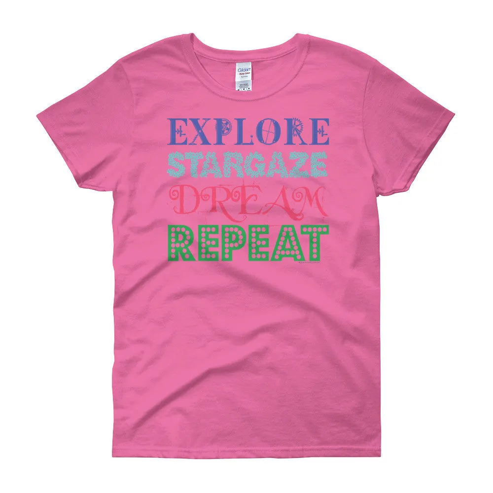 Explore Stargaze Dream Repeat Fitted T-Shirt