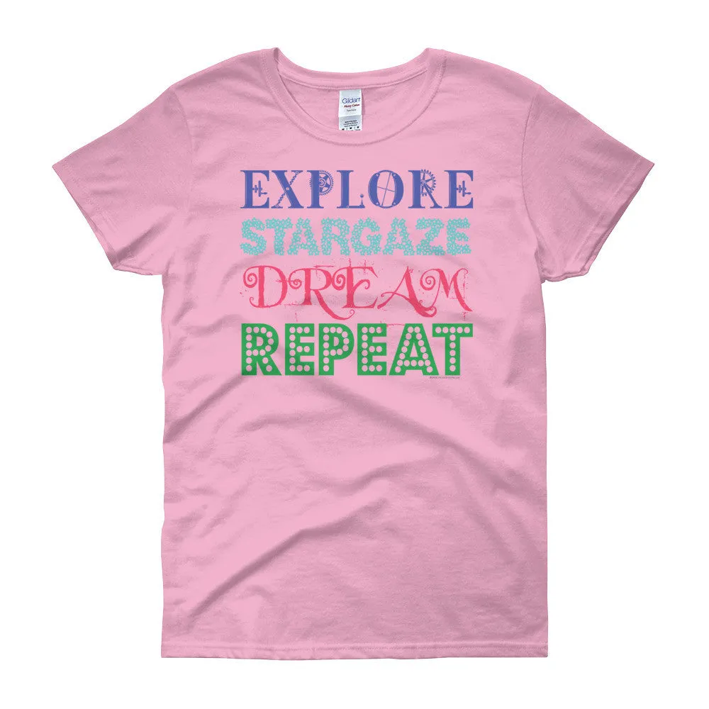 Explore Stargaze Dream Repeat Fitted T-Shirt