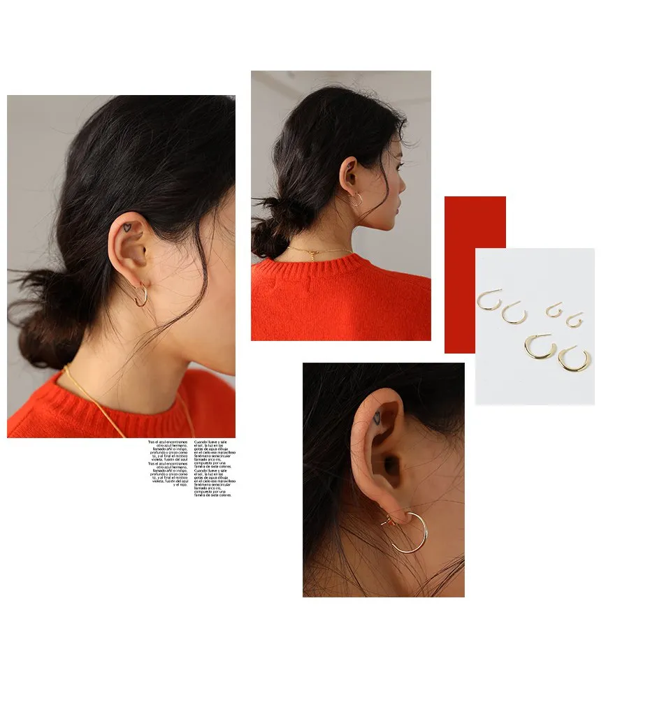 Gold Simple Earrings Set