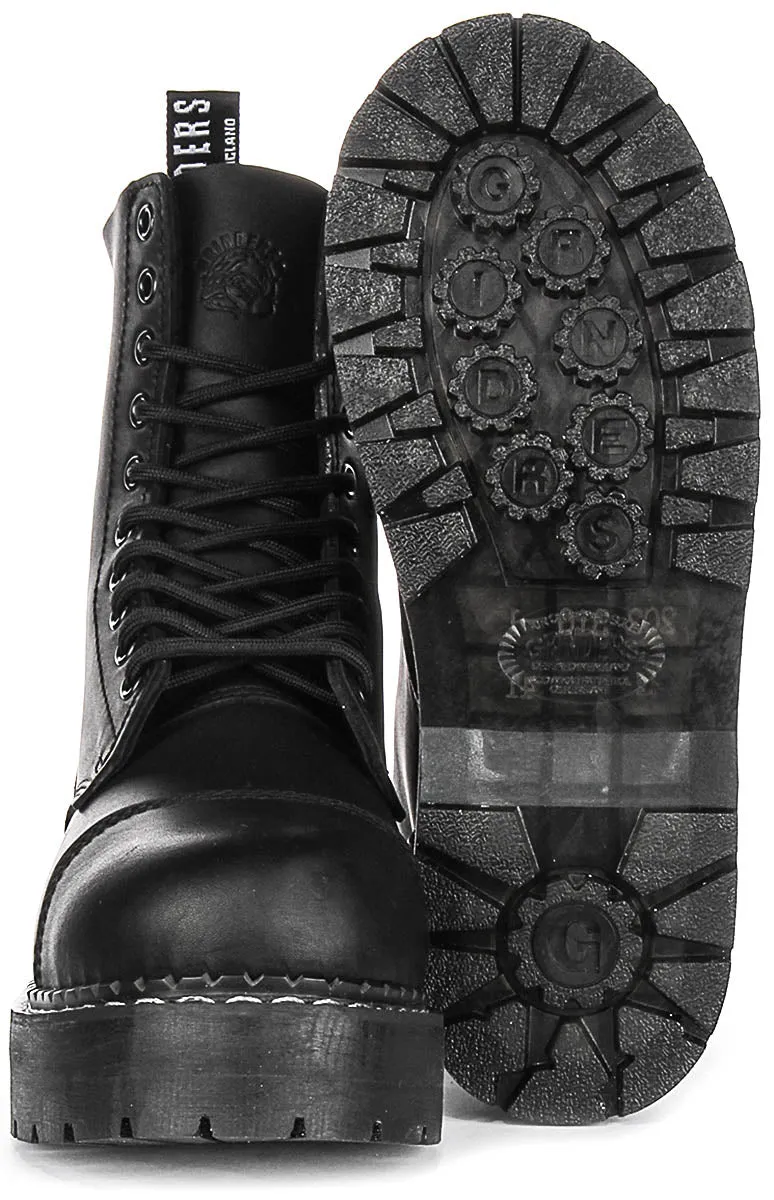 Grinders Bulldog Air Cucshioned Sole In Black Steel Toe