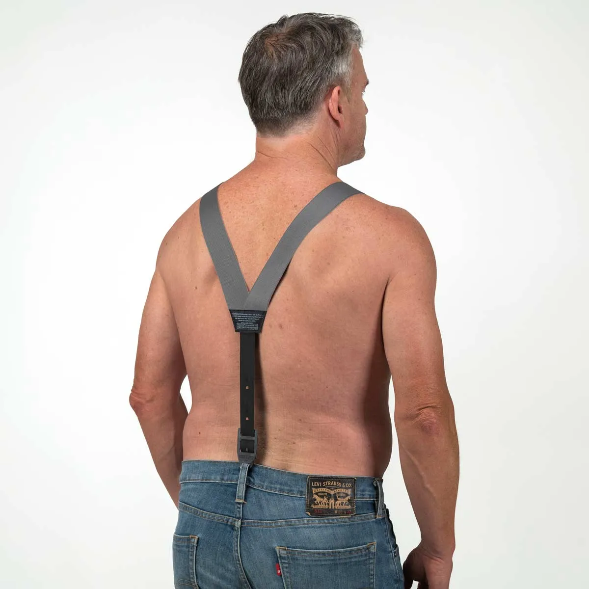 HIKERS® Button Fly Suspenders - Gray/Black