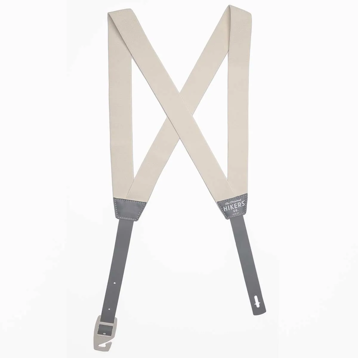 HIKERS® Button Fly Suspenders - White/Dark Gray