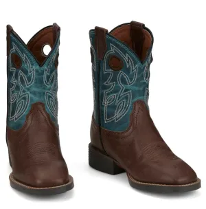 Justin Bowline Junior Walnut Blue Boots