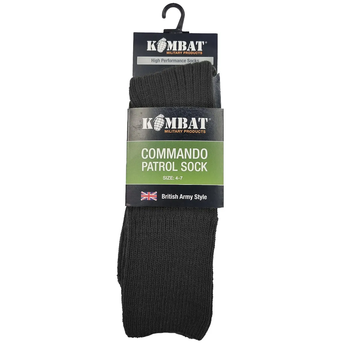 Kombat Commando Patrol Socks Black UK4-7