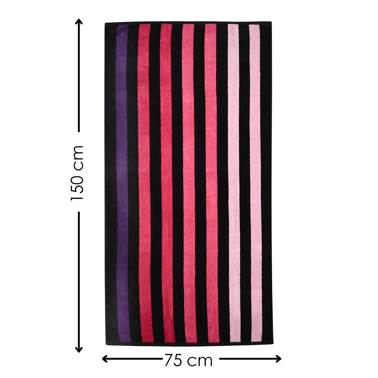 Large Velour Striped Beach Towel (Sunset)