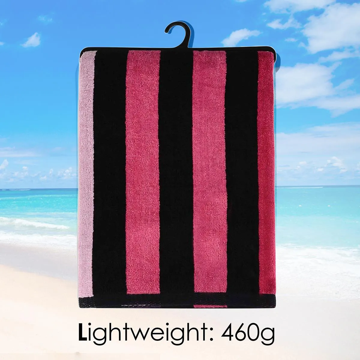 Large Velour Striped Beach Towel (Sunset)