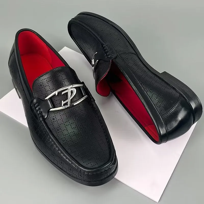 LuxeLeather Modish Genuine Leather Slip On Loafers