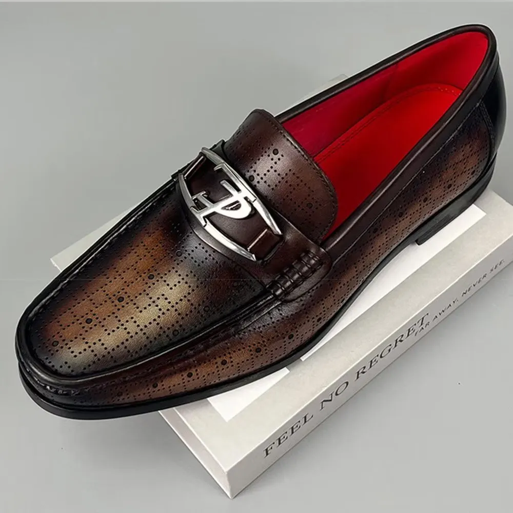 LuxeLeather Modish Genuine Leather Slip On Loafers