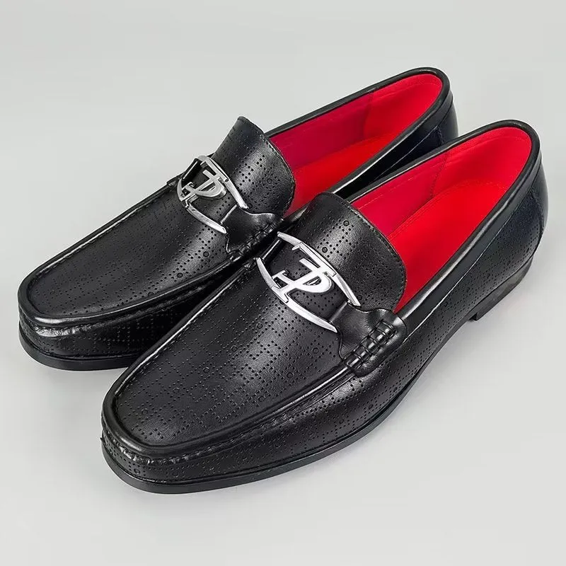 LuxeLeather Modish Genuine Leather Slip On Loafers