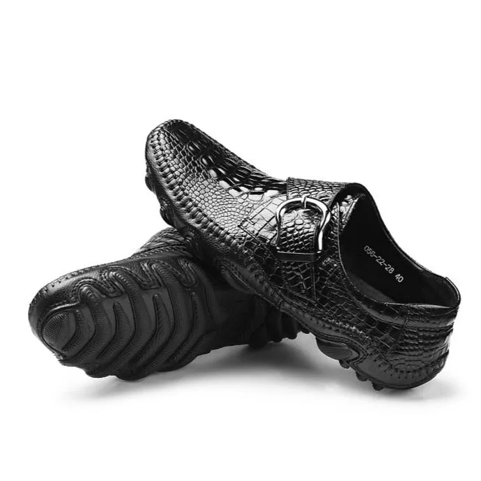 Luxury Alligator Texture Penny Loafers