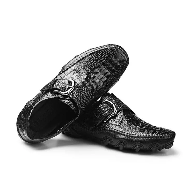 Luxury Alligator Texture Penny Loafers