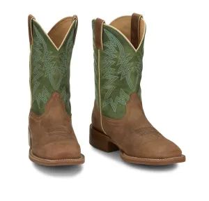 Men's Big Bucks 11" Western Justin Boot Tan & Green