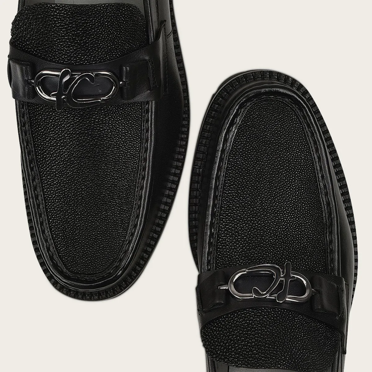 Mocasin black stingray shoe