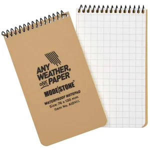 Modestone Top Spiral Waterproof Notepad 3" x 5" Tan