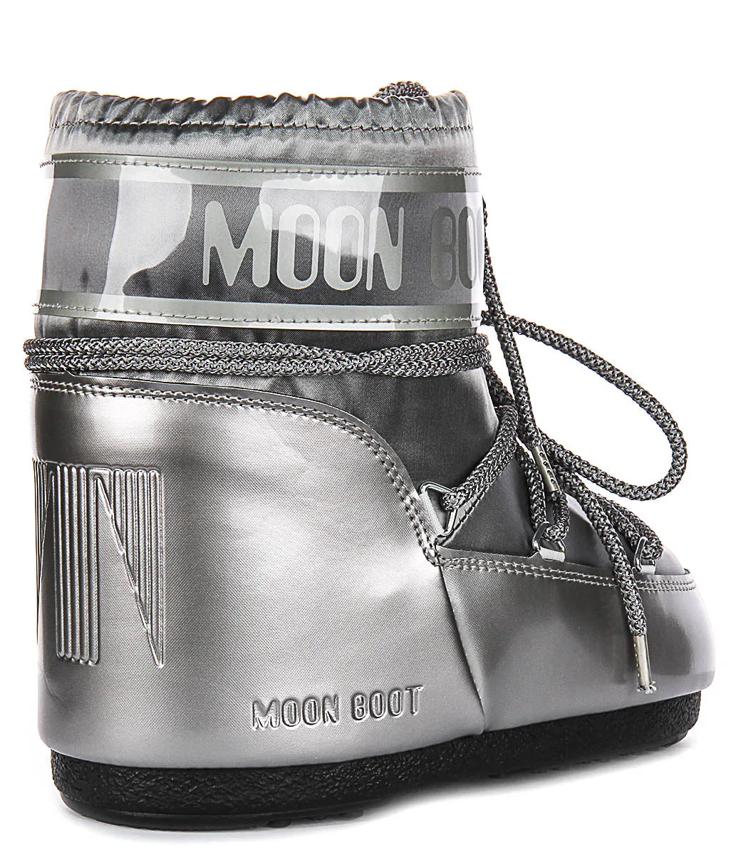 Moon Boot Icon Low Glance In Silver For Women