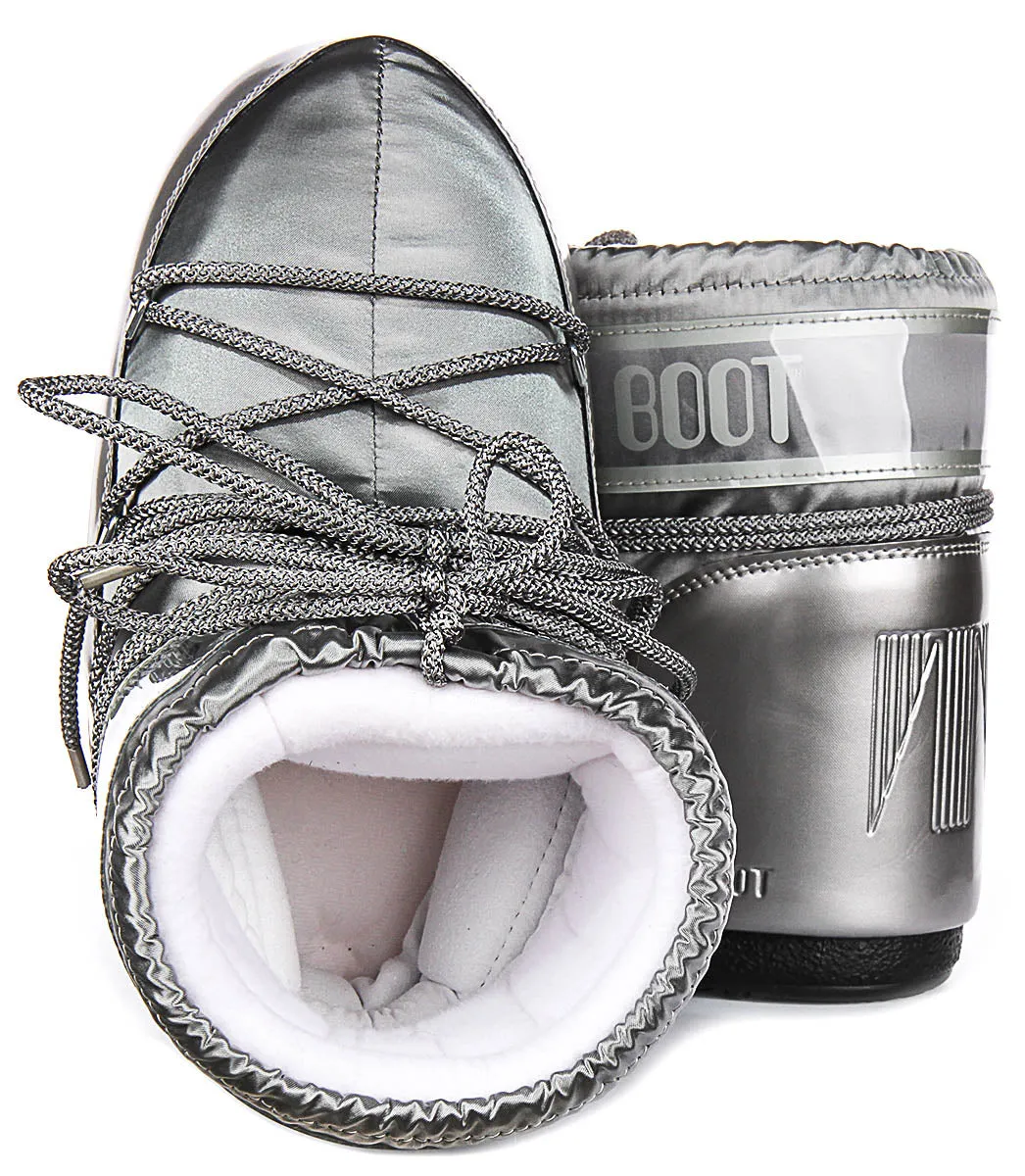 Moon Boot Icon Low Glance In Silver For Women