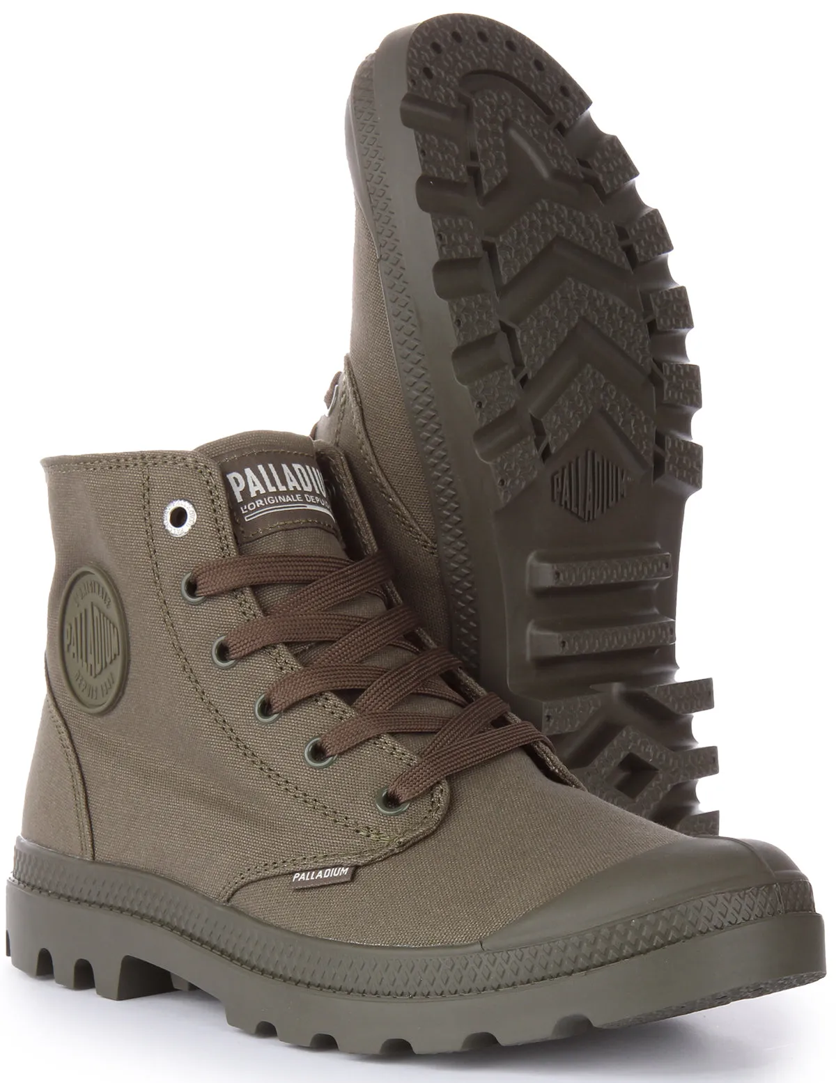 Palladium Mono Chrome Boots In Olive