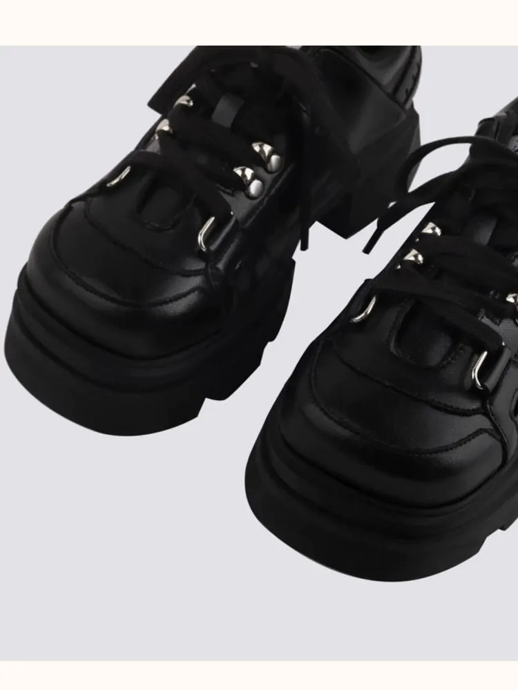 Platform design black slim shoes【s0000004479】