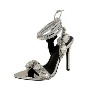 Pre Order:  Jewels Ankle Strap High Sandals