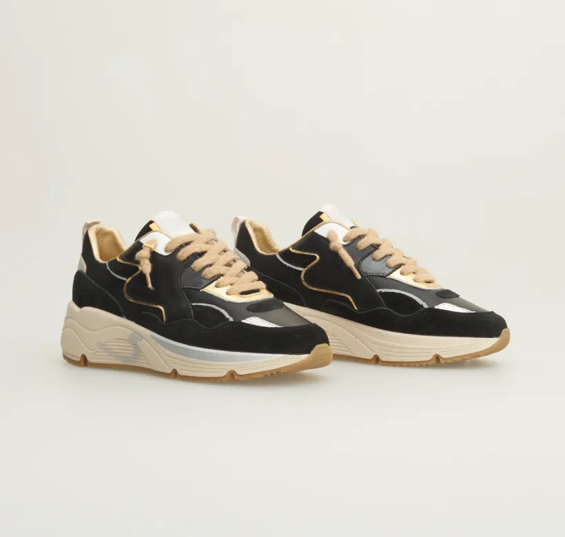 Serafini Black Silver Gold Malibu Sneaker