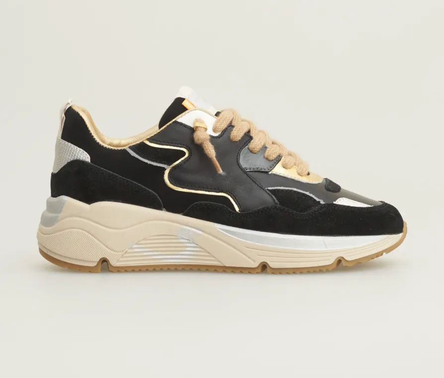 Serafini Black Silver Gold Malibu Sneaker