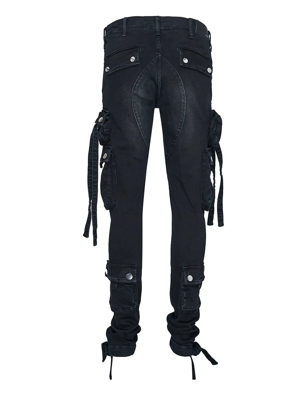 Tactical Cargo Aged Black Jeans