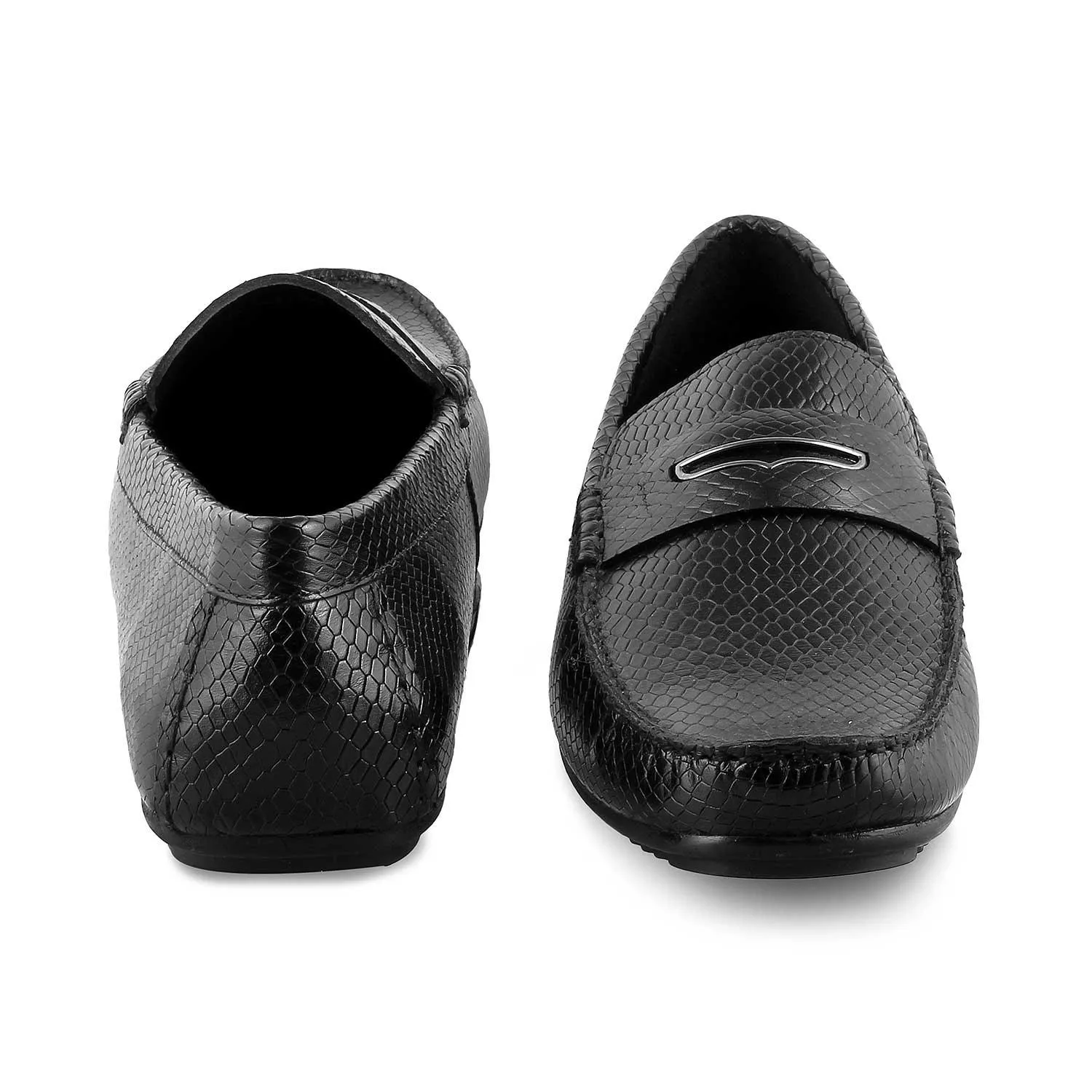 The Astro Black Men's Leather Loafers Tresmode