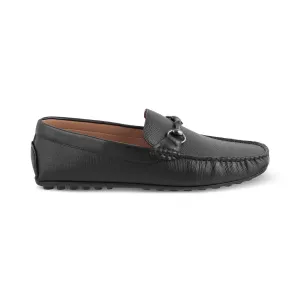 The Mills Black Men's Leather Driving Loafers Tresmode