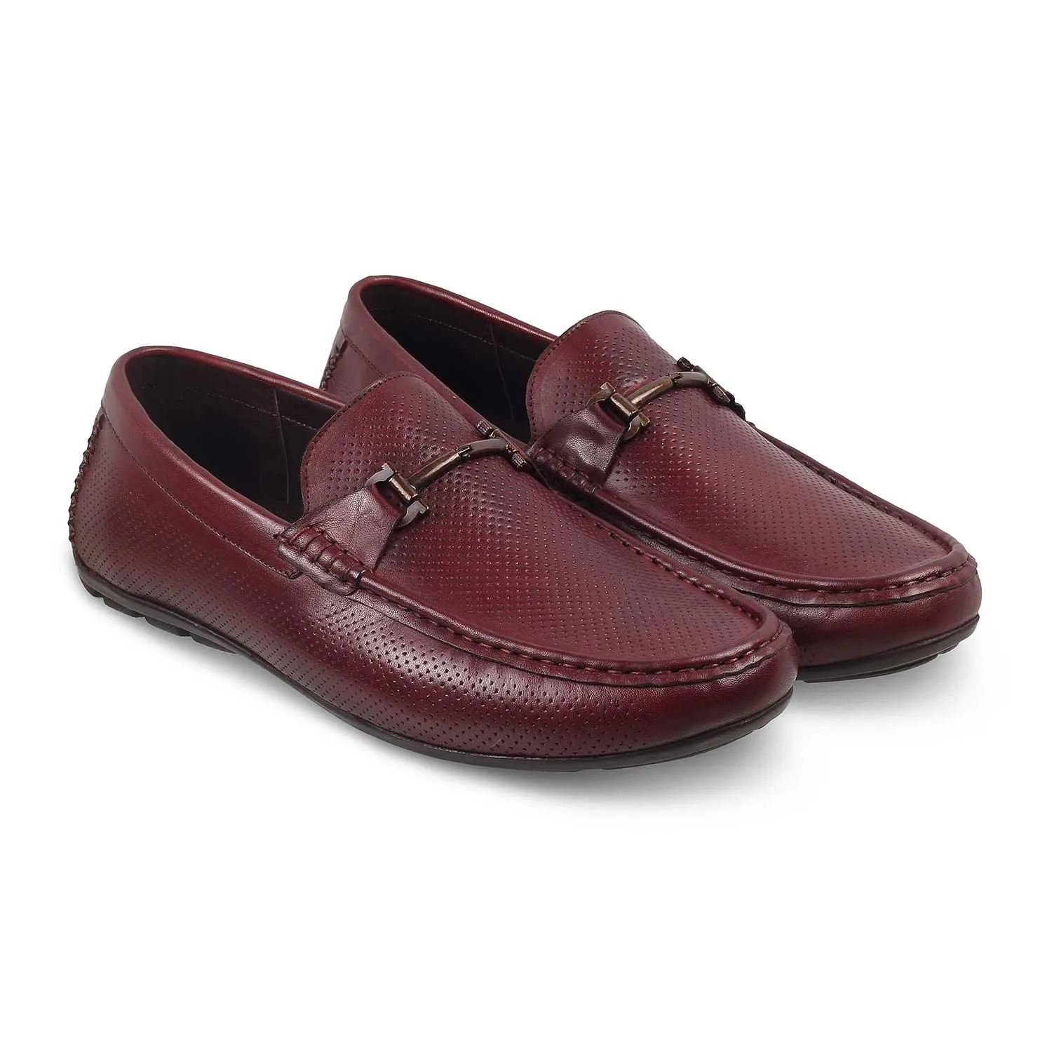 The Osteel-2 Wine Men's Leather Loafers