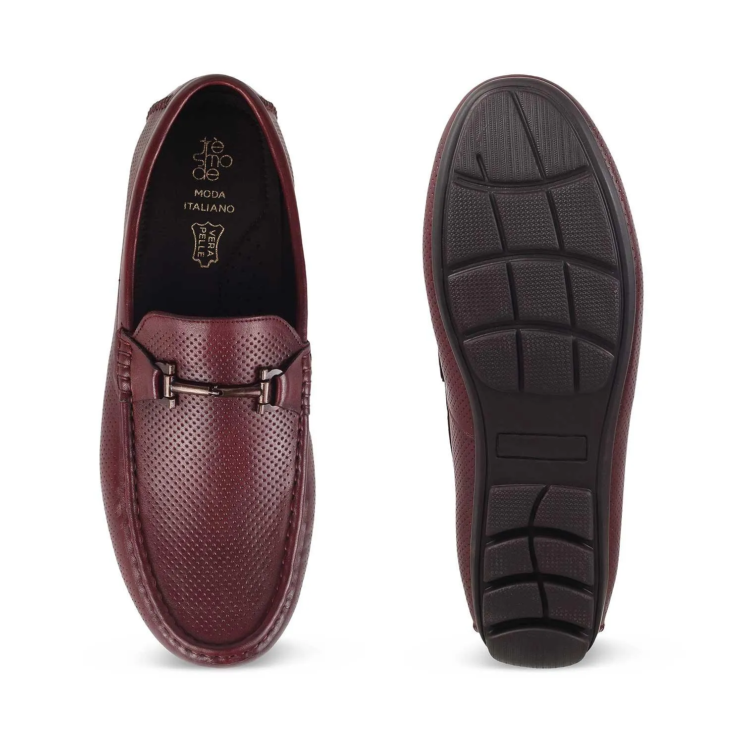 The Osteel-2 Wine Men's Leather Loafers