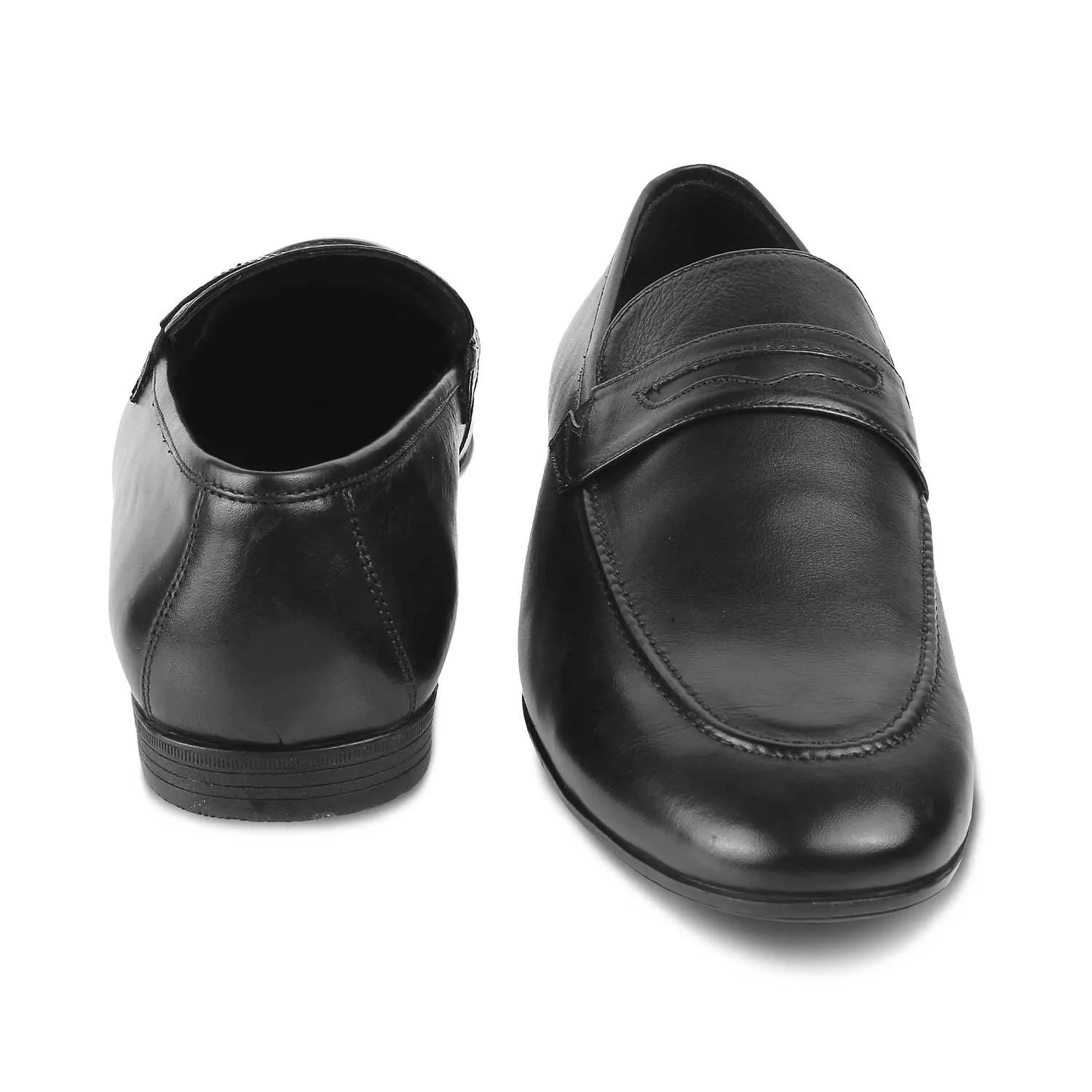 The Penloaf Black Men's Leather Loafers