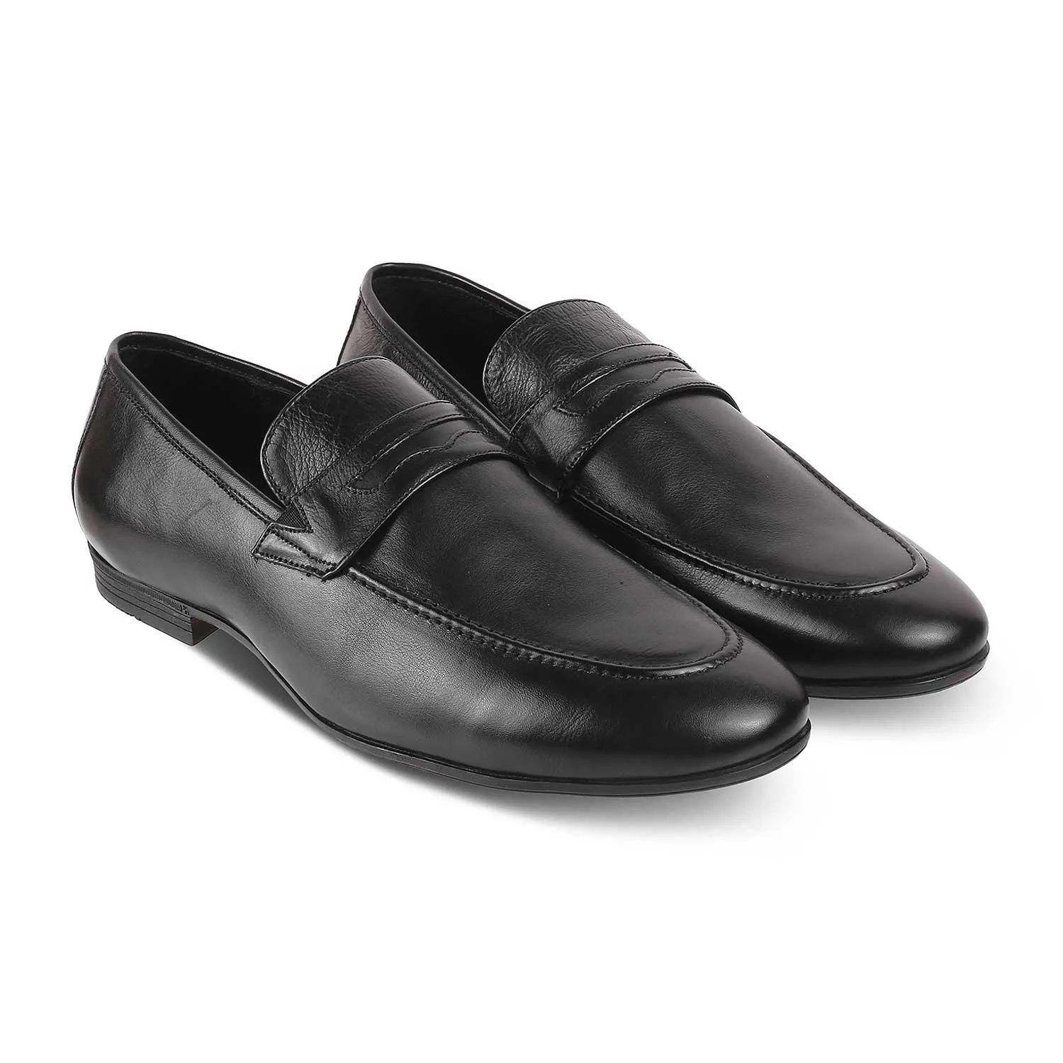 The Penloaf Black Men's Leather Loafers