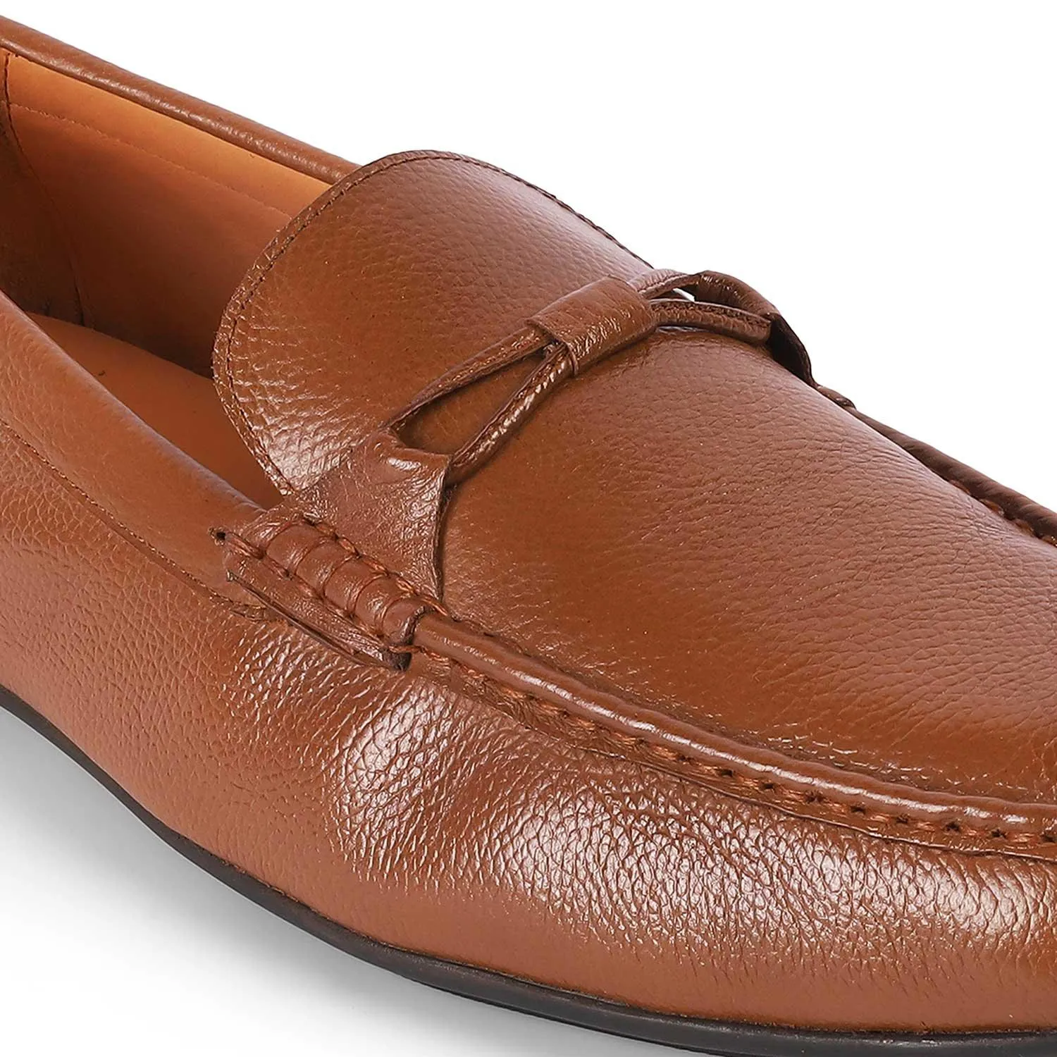 Tresmode Event Tan Men's Leather Driving Loafers